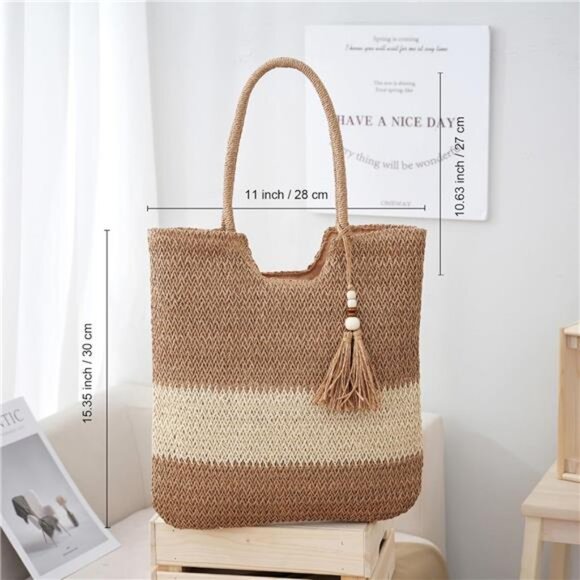 Straw Beach Bags for Vacation Holiday 01 - Picture 4 of 7